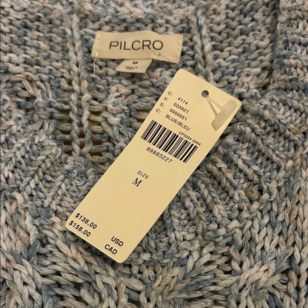 Pilcro for Anthropologie Blue Knit Side-Tie Sweater Tank, NWT, Medium - Picture 6 of 6